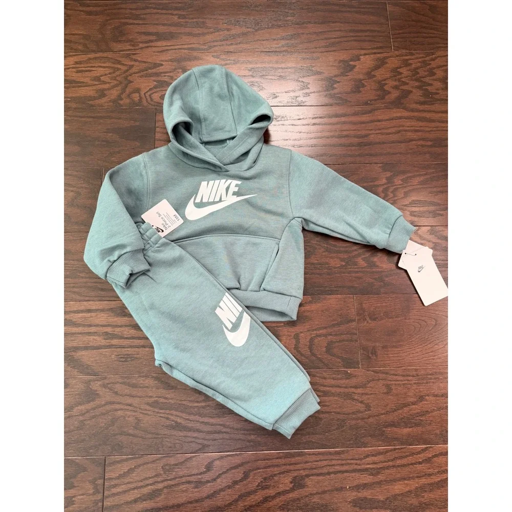 Nike Kids 2-Piece Hoodie and Joggers Set Mineral Slate Green 18M 66L135-G3S